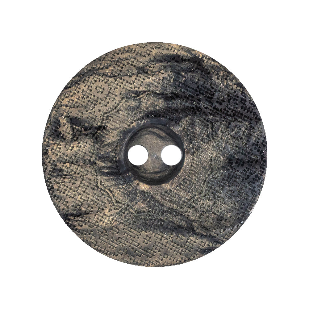 Italian Meteorite and Gold Swirled Lacy Textured Wide Rim 2-Hole Plastic Button - 44L/28mm - Joann Fabrics