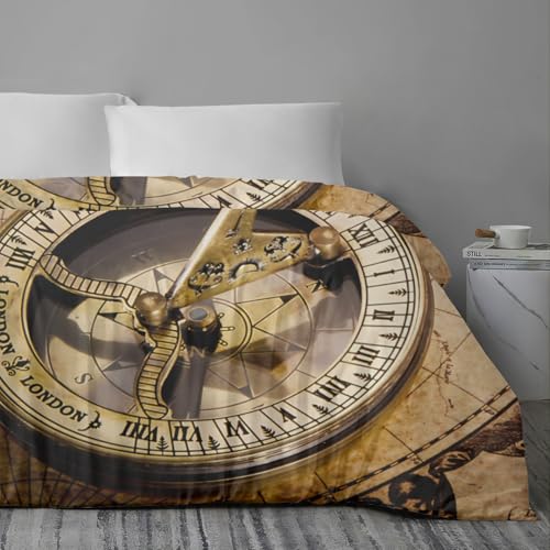 Bedding Sheet Bed Sets - Vintage Old Map Ancient World Wheel Compass ...