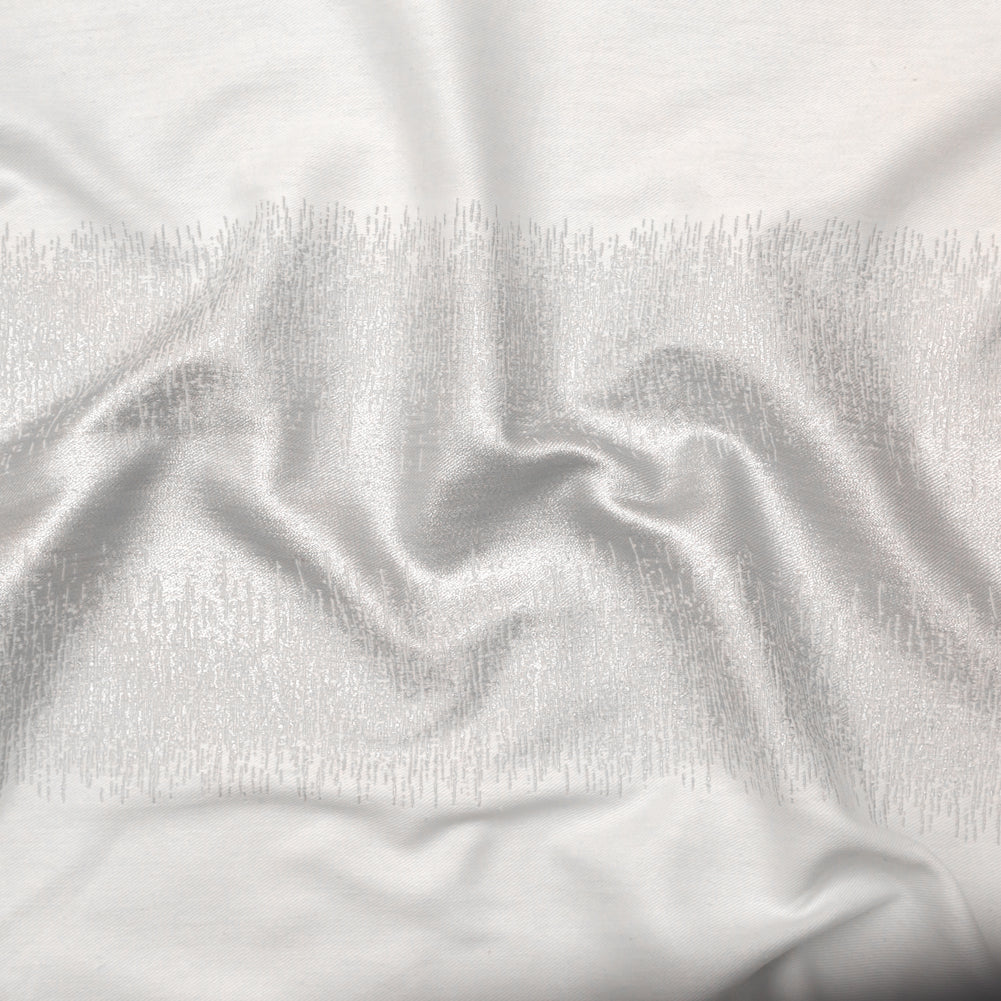 Italian Metallic Silver and White Abstract Cotton Jacquard - Joann Fabrics