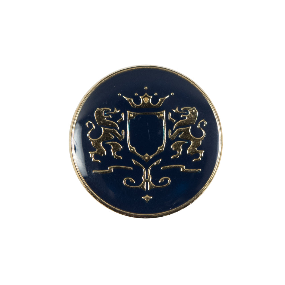 Italian Navy and Gold Metal Crest Shank Back Button - 36L/23mm - Joann Fabrics
