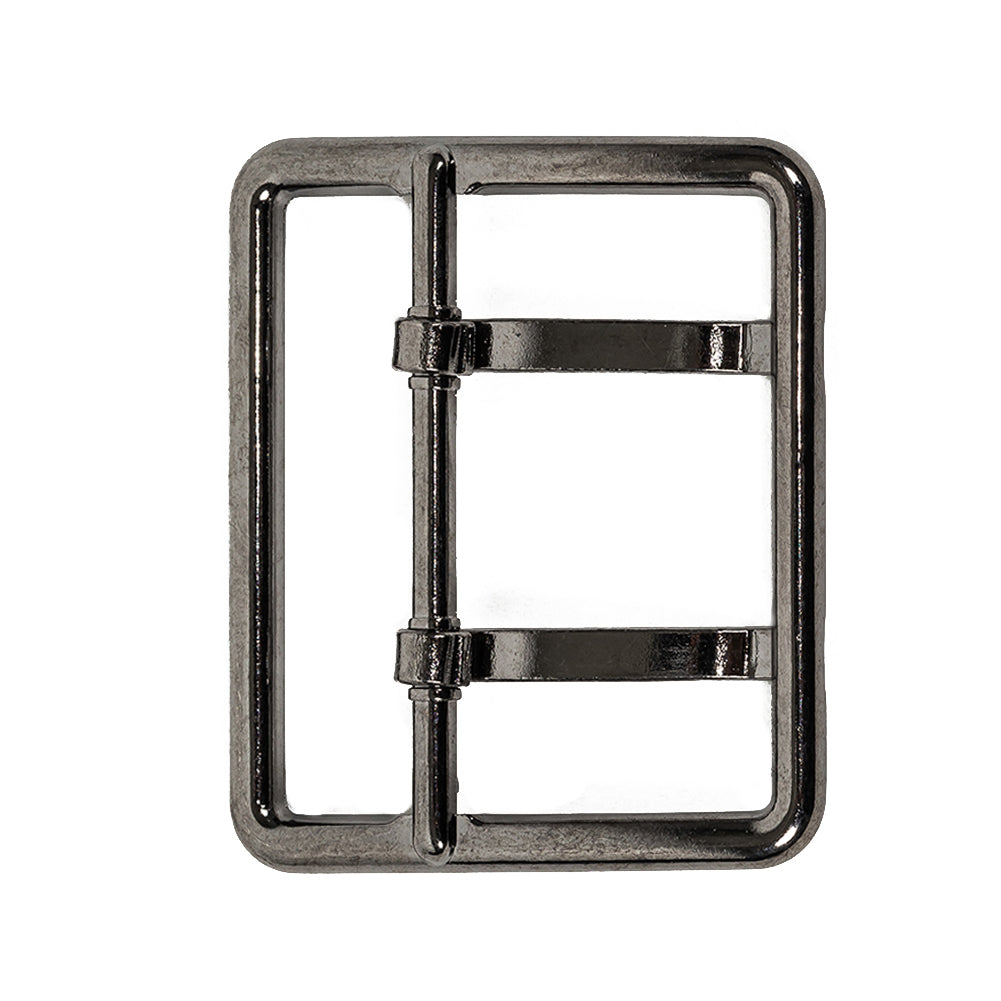 Sturdy Gunmetal Double Tongue Buckle - 2.375 x 2.125