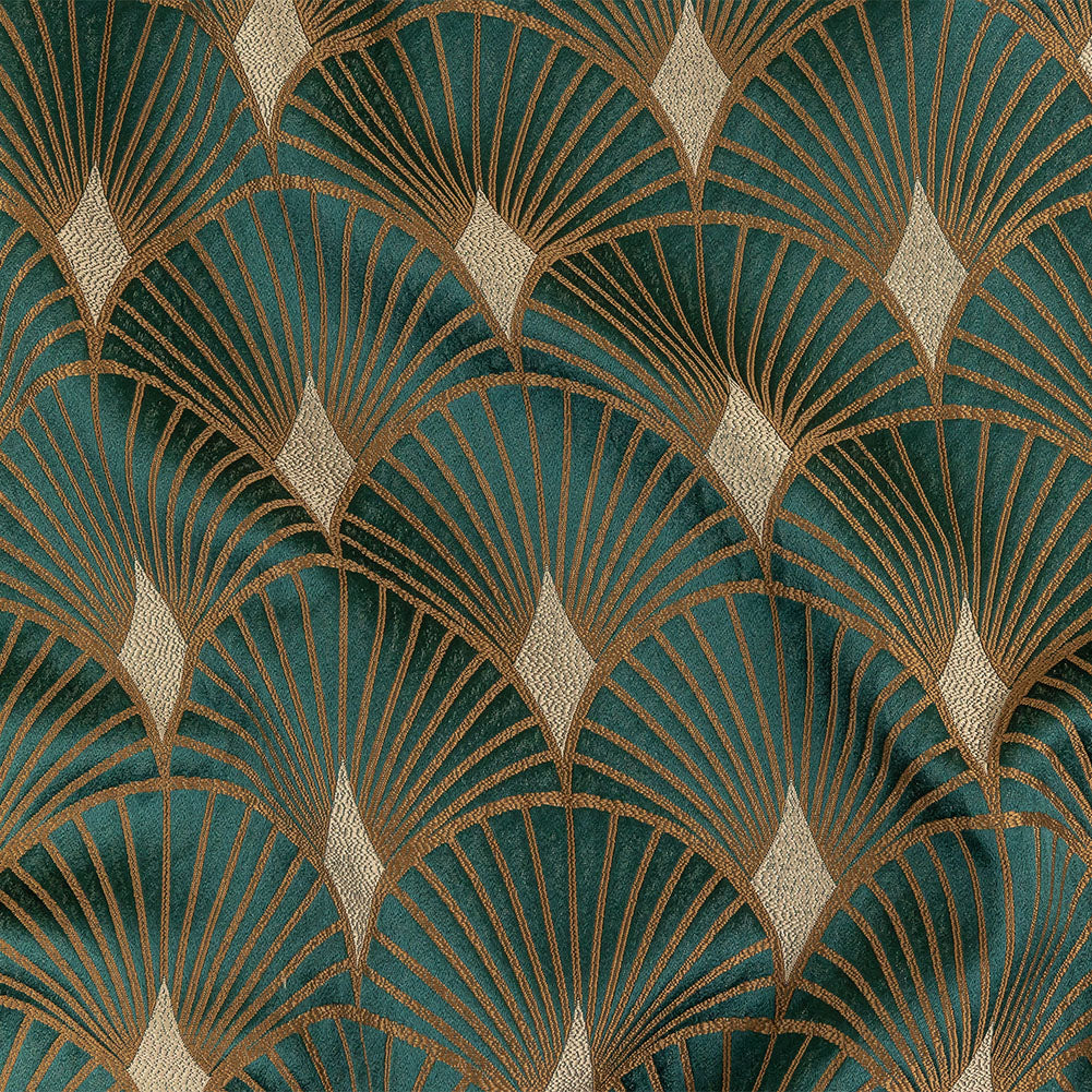 Drapery Jacquard - Emerald Maze of Fans - British Imported - Joann Fabrics