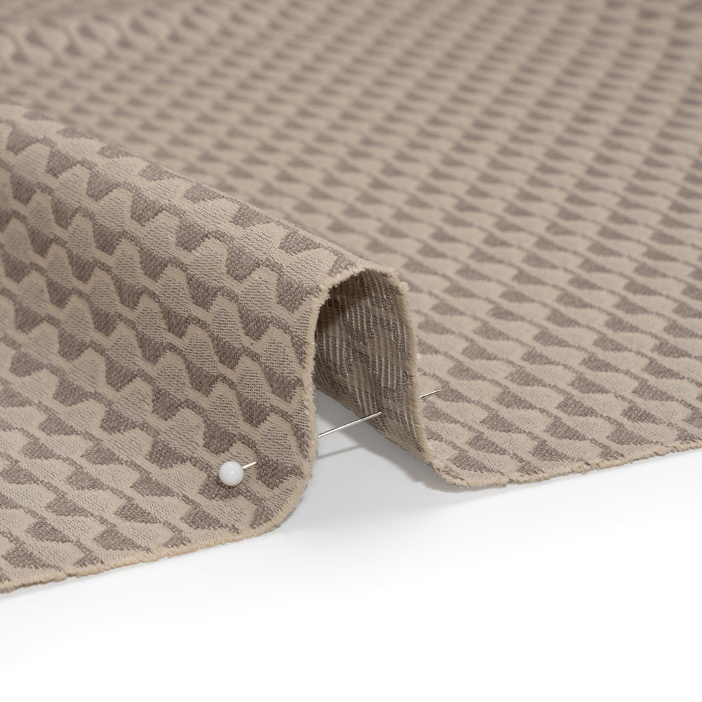 Honeycomb Stripes Recycled Polyester and Cotton Drapery Jacquard - Porcini - British Imported - Joann Fabrics