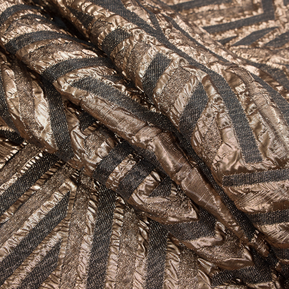 Charcoal and Gold Luxury Geometric Metallic Brocade - Joann Fabrics