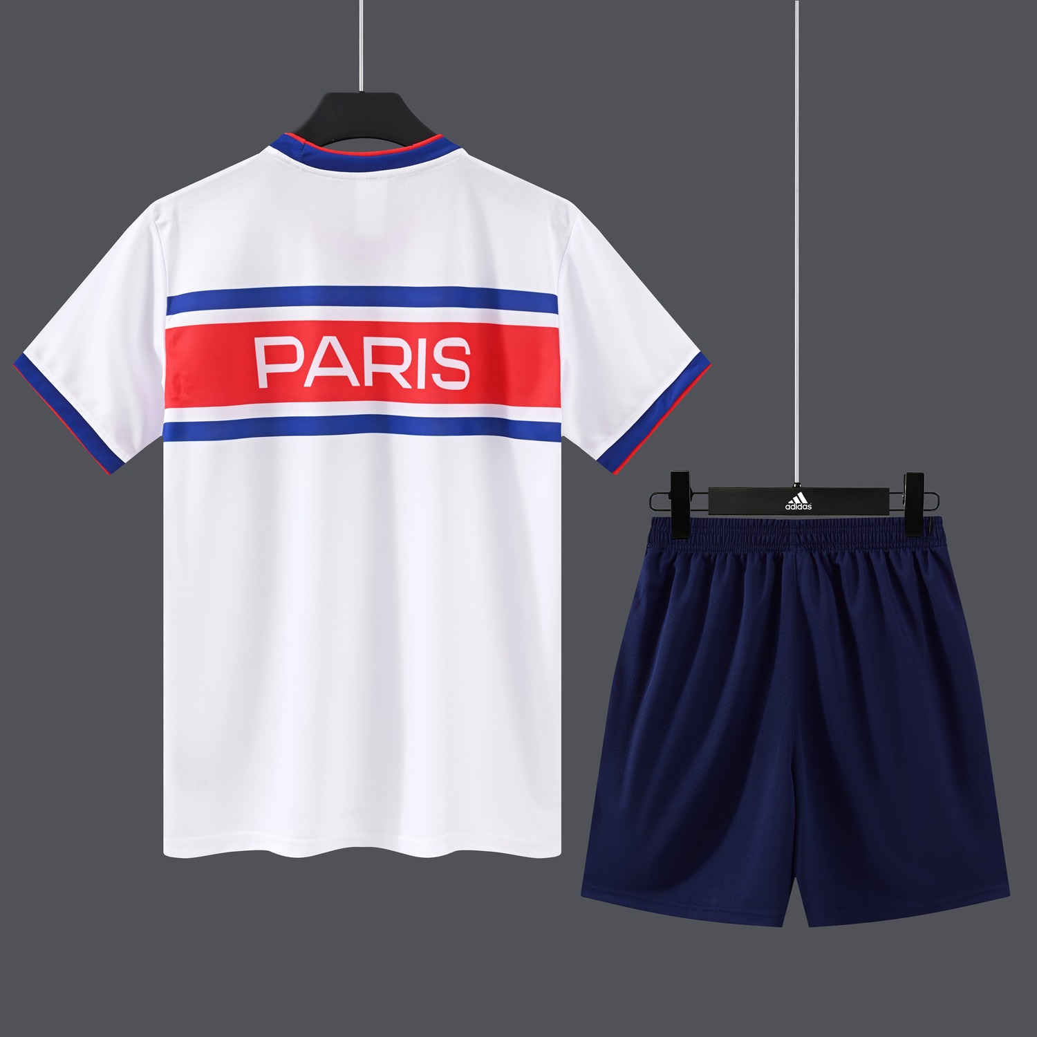 Paris Saint-Germain PSG 26-27 Short-Sleeve Training Set - White Top & Deep Blue Shorts - UnitedFutballJersey