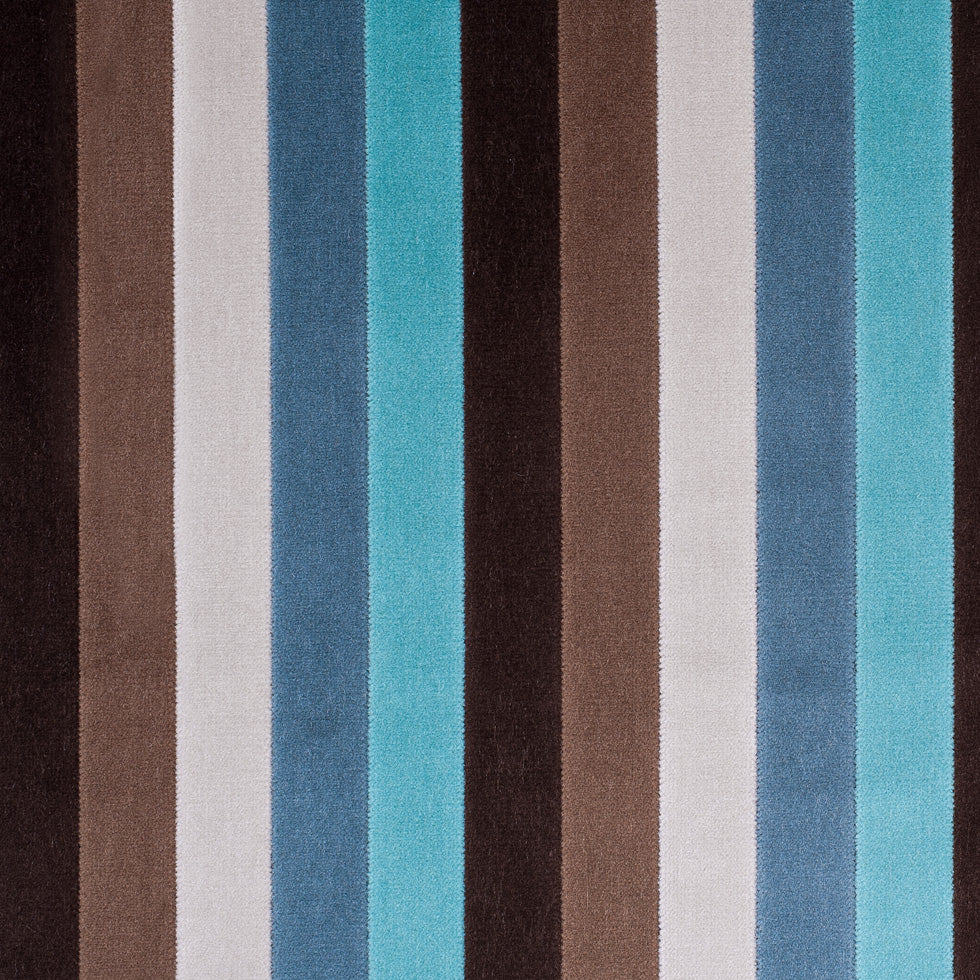 Brown and Aqua Striped Velvet - Joann Fabrics