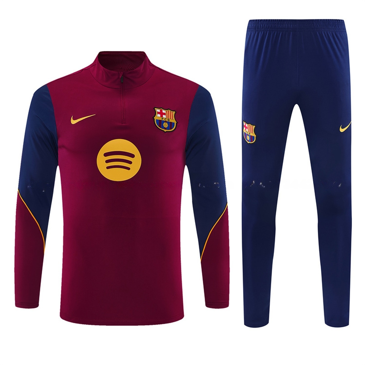Barcelona 26-27 Long Sleeve Training Set - Red Top & Deep Blue Pants - UnitedFutballJersey