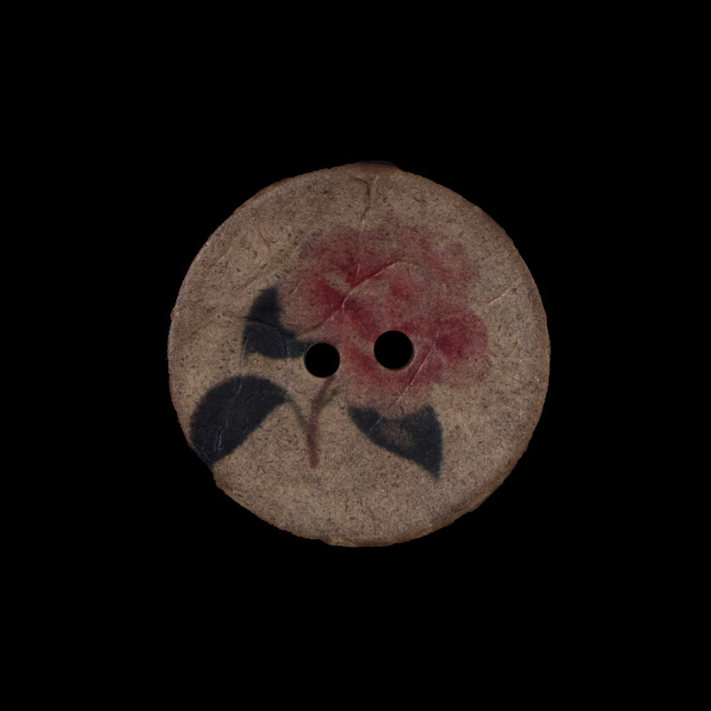 Italian Brown Floral Painted Coconut Button - 36L/23mm - Joann Fabrics