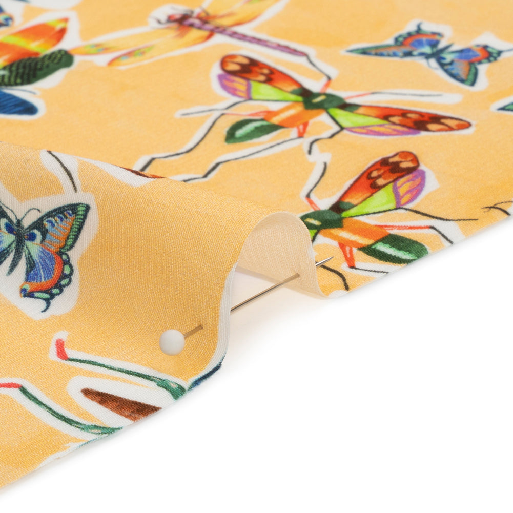 Sustainable Viscose Woven Print - Yellow and Rainbow Insects - Mood Exclusive Picnic Guests - Joann Fabrics