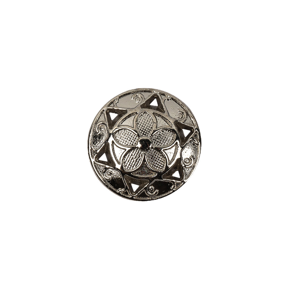 Italian Nickel Floral Shank Back Button - 24L/15mm - Joann Fabrics