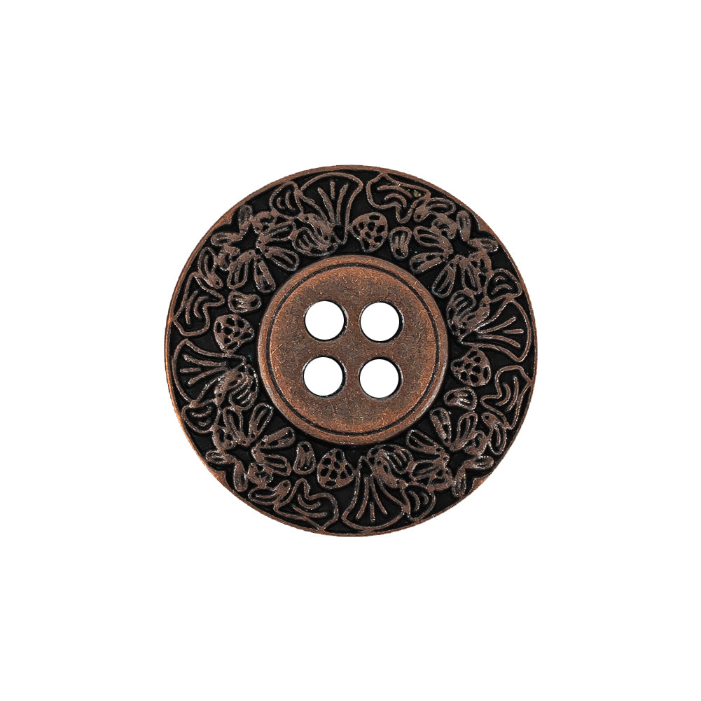 Italian Copper Floral Metal Button - 36L/23mm - Joann Fabrics