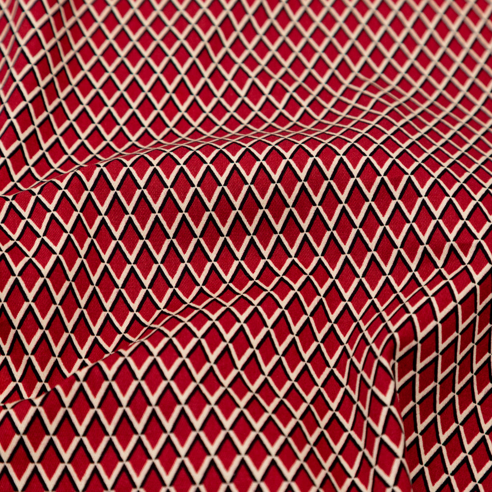 Red and Beige Geometric Stretch Cotton Print - Joann Fabrics