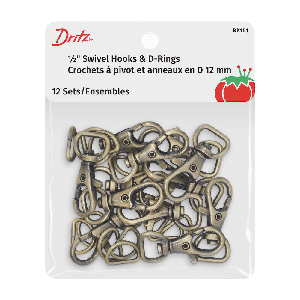 Dritz Swivel Hooks & D-Rings - 0.5