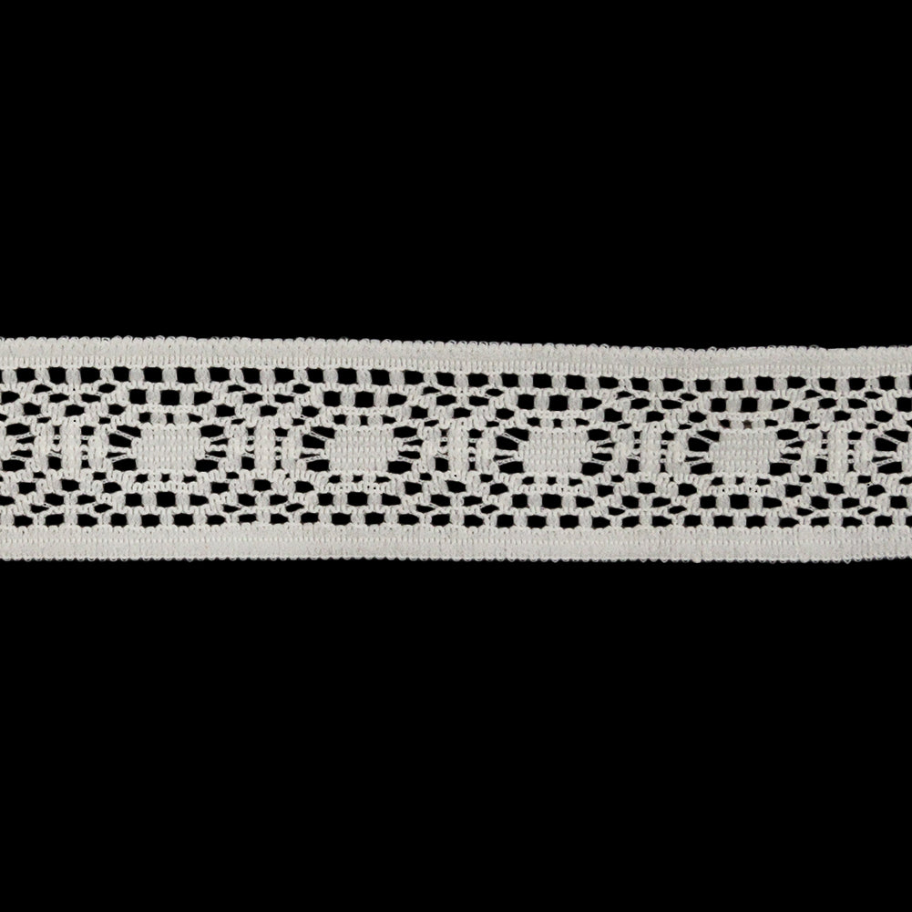 Famous NYC Designer Off White Geometric Lace Trim - 0.625