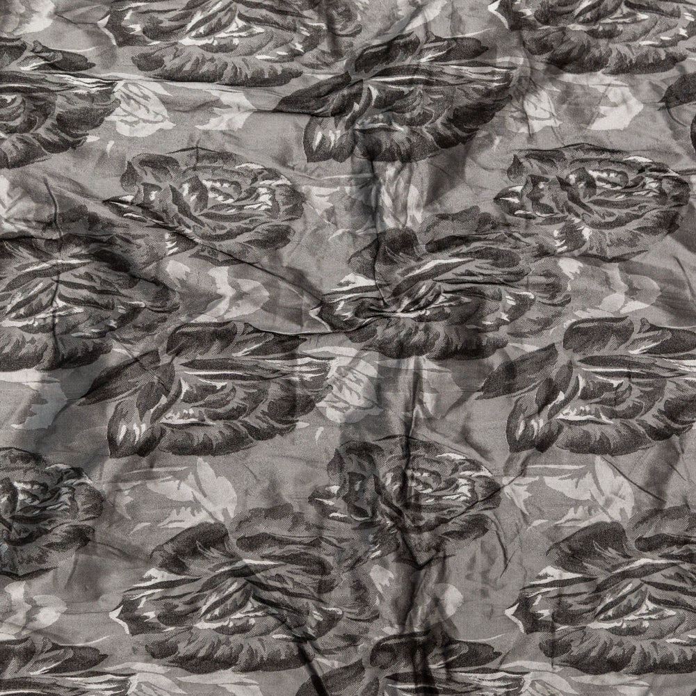 Gray and Silver Floral Wrinkled Jacquard - Joann Fabrics