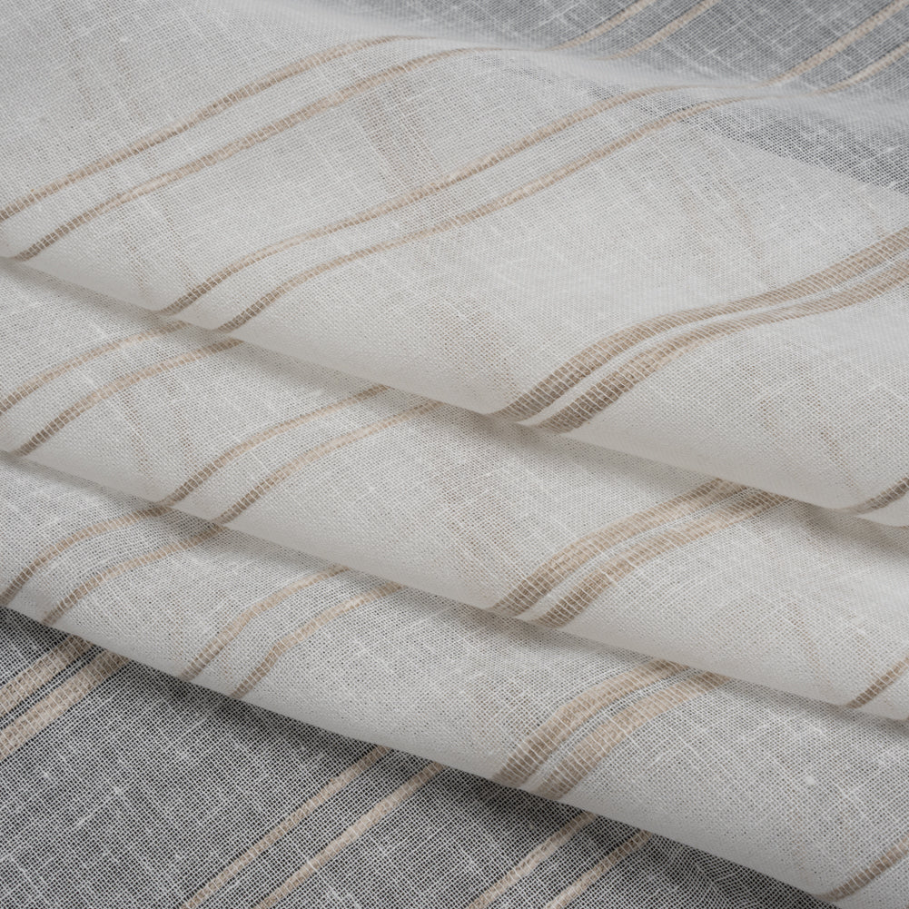 Slubbed Double Wide Drapery Sheers Fabric - Driftwood Ribbed Stripes - British Imported - Joann Fabrics