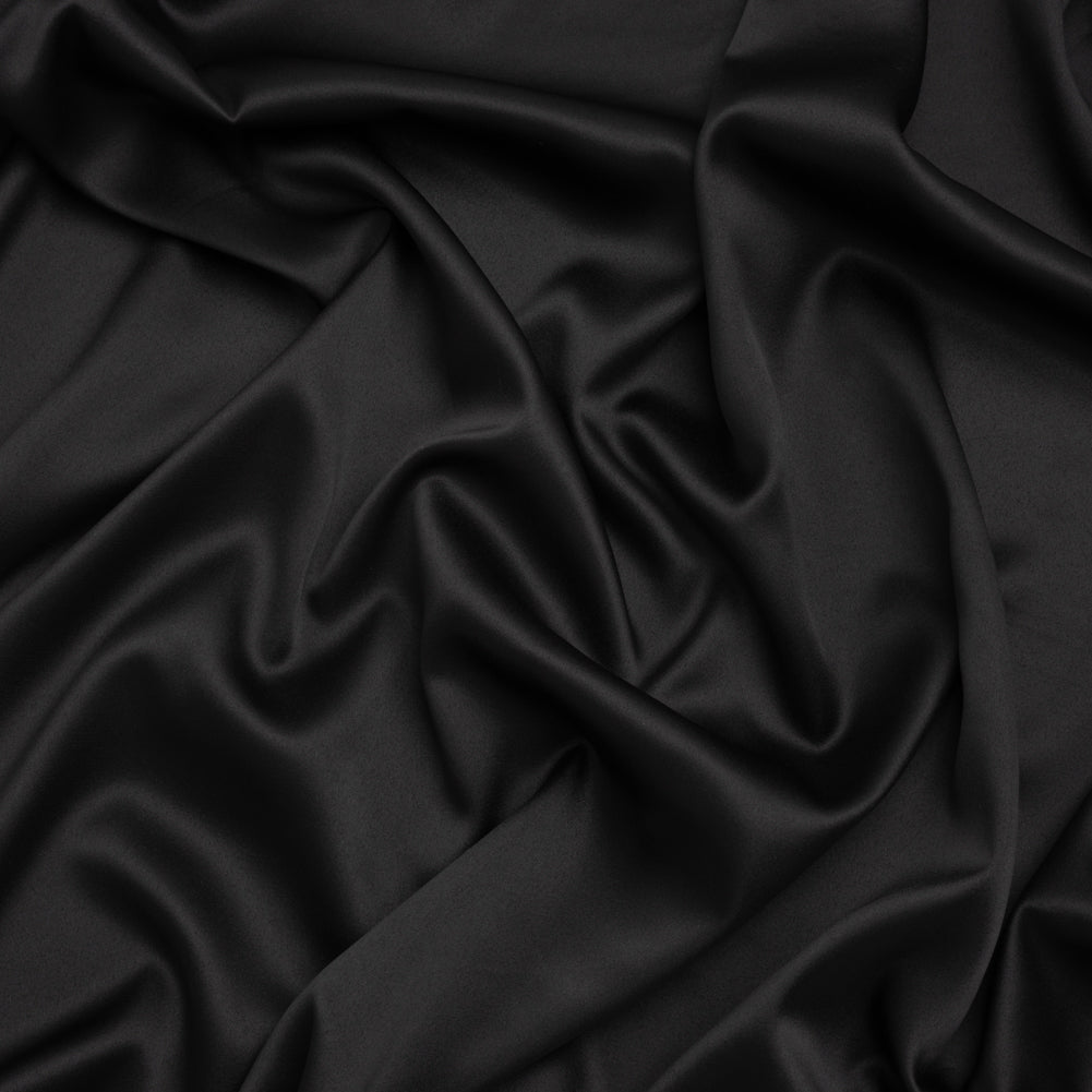 Stretch Polyester Charmeuse - Black - Designer Deadstock - Joann Fabrics