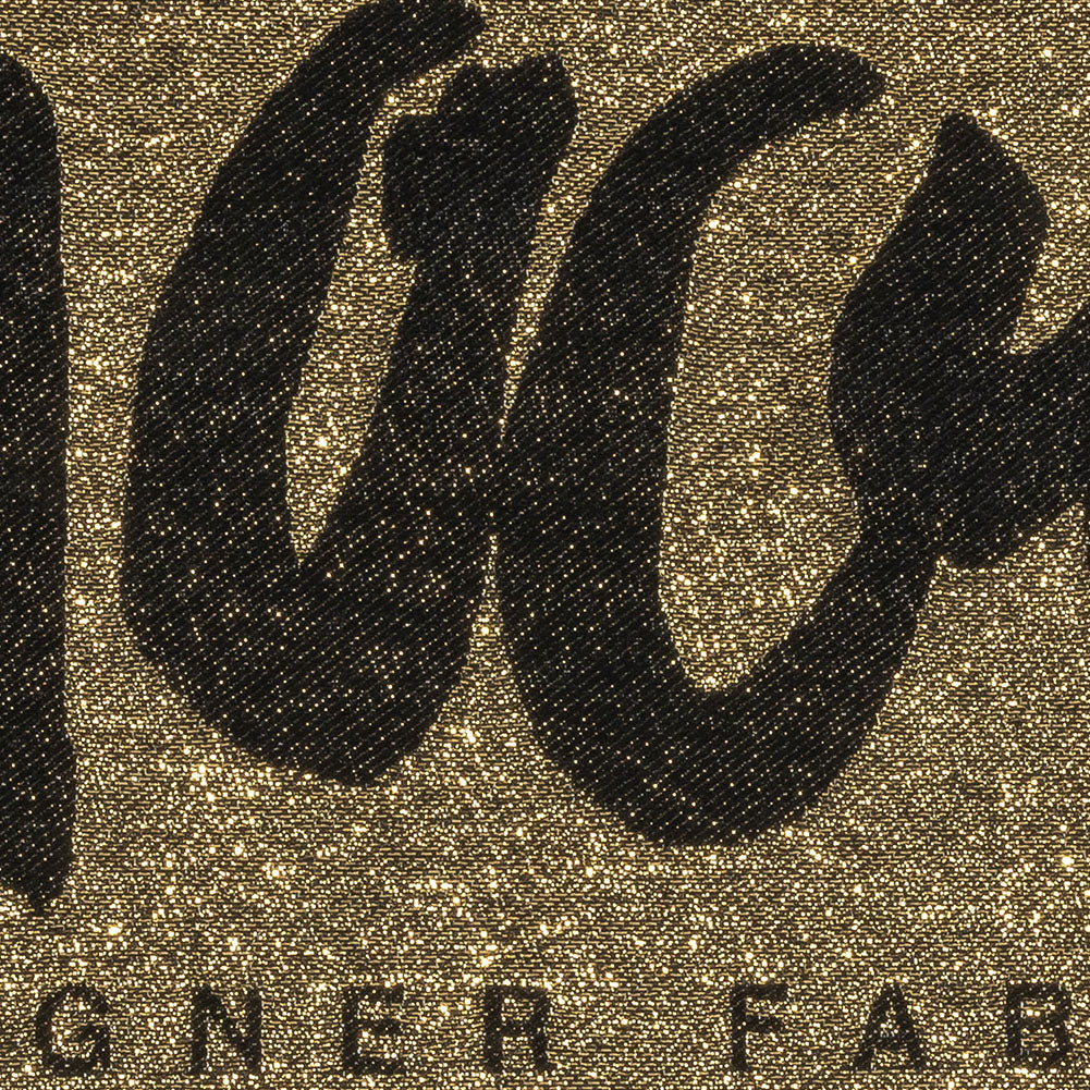 Mood Designer Fabrics Metallic Gold and Black Oversized Square Patch - 18.875