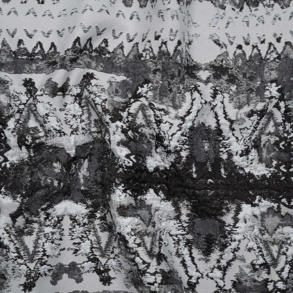 Metallic Luxury Brocade - Black, White and Gray Rorschach Stripes - Joann Fabrics