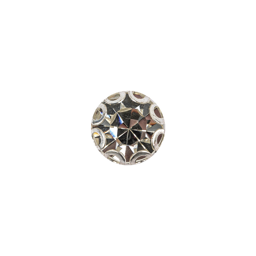 Vintage Swarovski Crystal Rhinestone and Silver Edged Self Back Button - 18L/11.5mm - Joann Fabrics