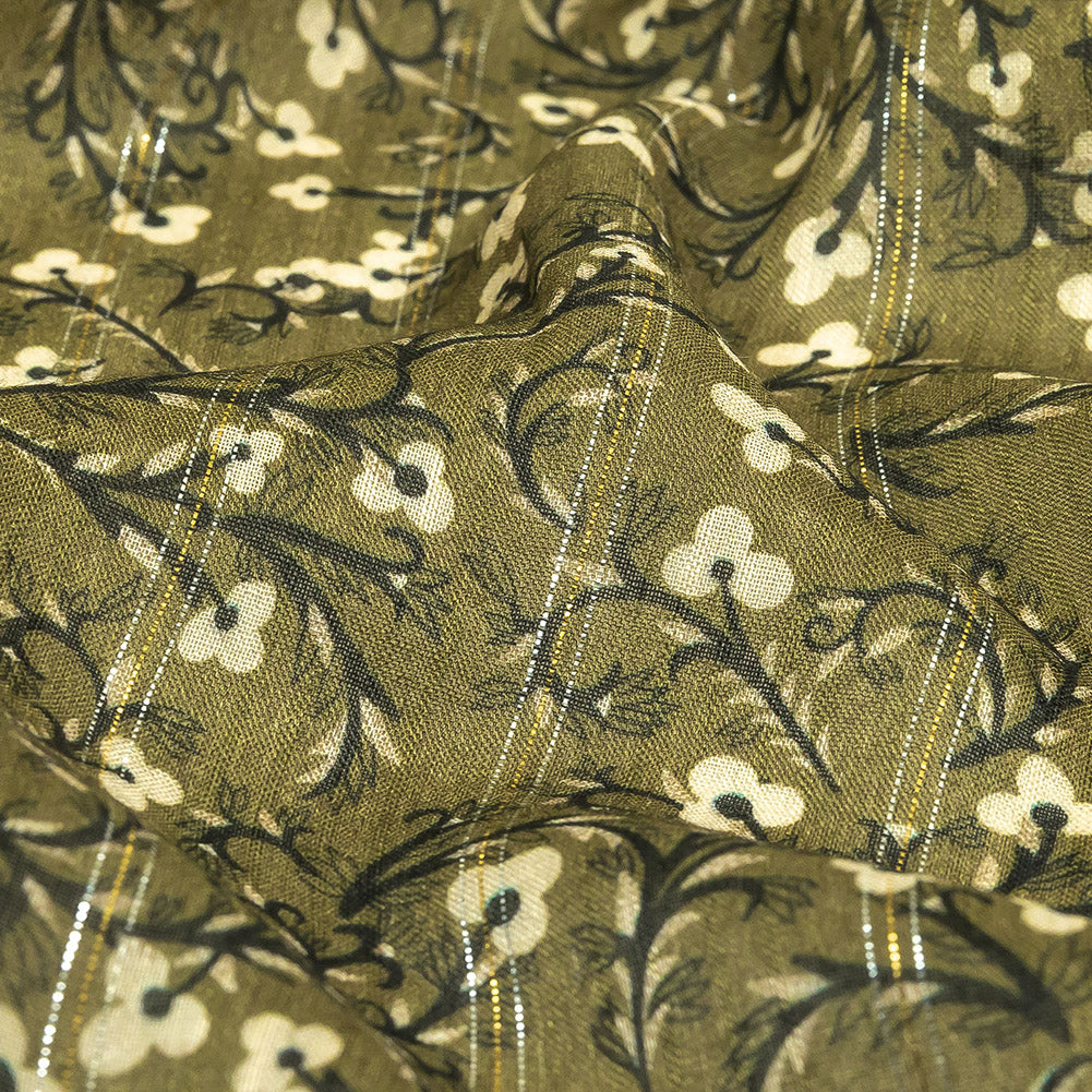 Mood Exclusive Stately Sprouts Metallic Pinstriped Viscose Dobby - Joann Fabrics