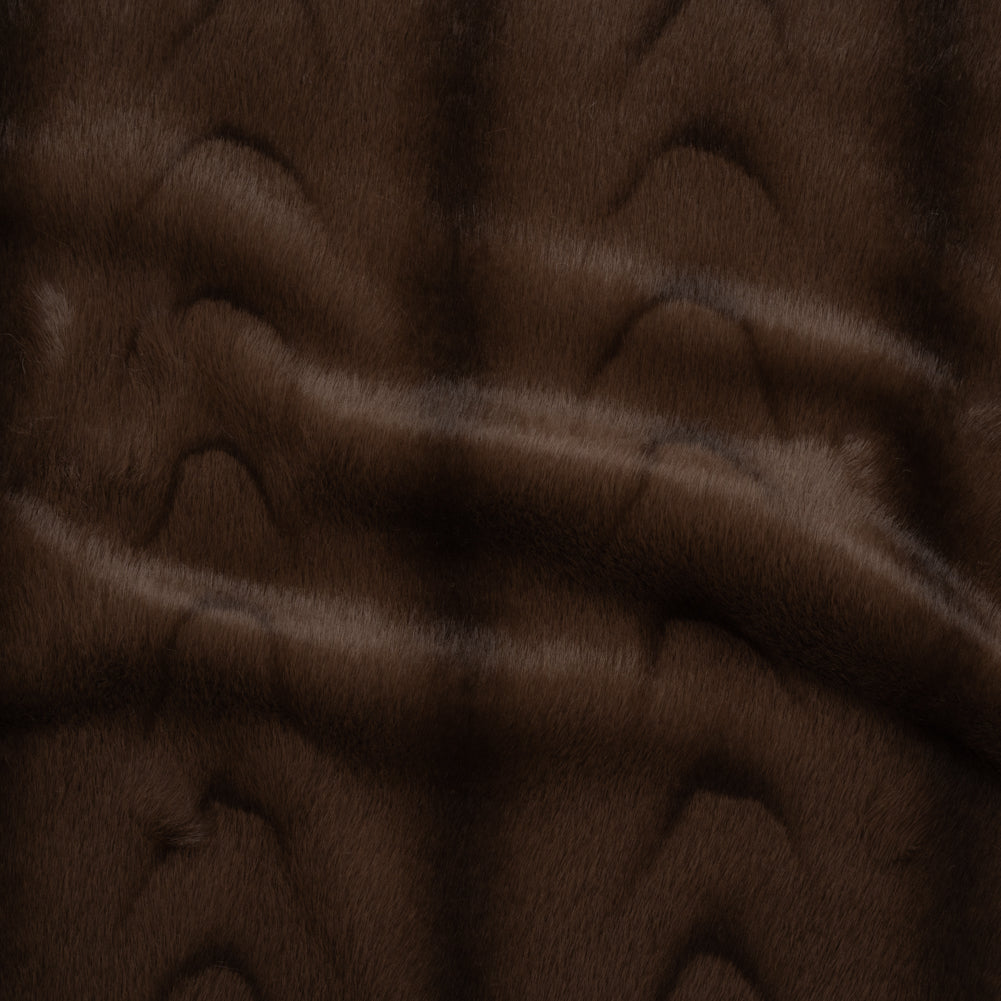 Plush Short Pile Recycled Polyester Faux Fur - Brown and Black Woodgrain Print - Joann Fabrics