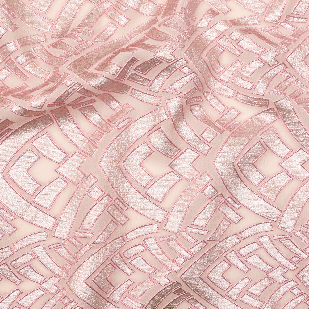 Metallic Pink Geometric Luxury Brocade - Joann Fabrics