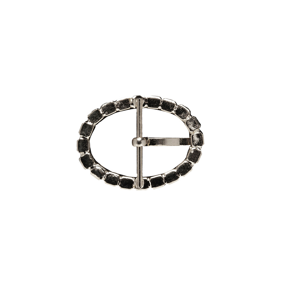 Swarovski Crystal and Silver Oval Rhinestone Buckle - 1.125