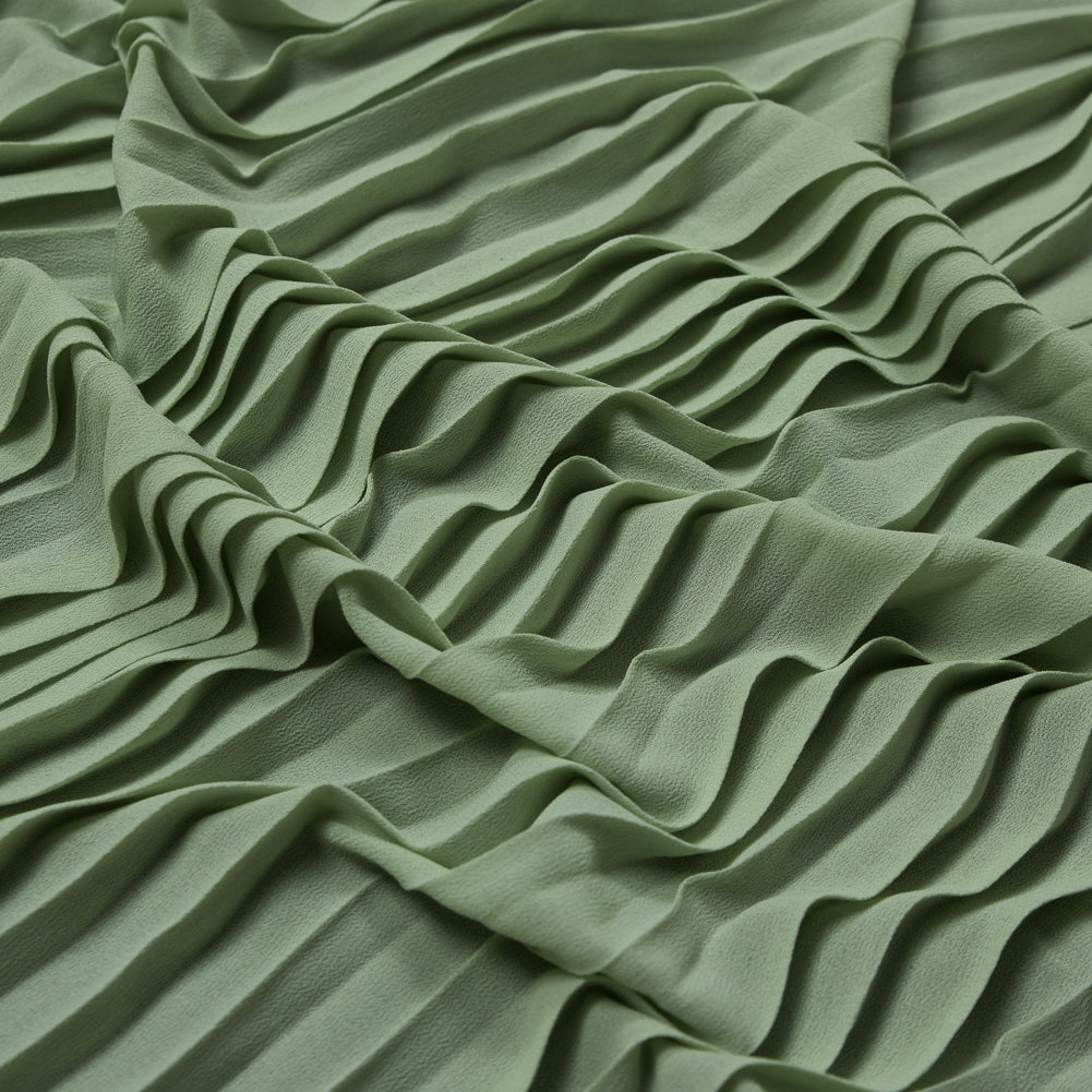 Accordion Pleated Chiffon - Pea Green - Etereo Collection - Joann Fabrics