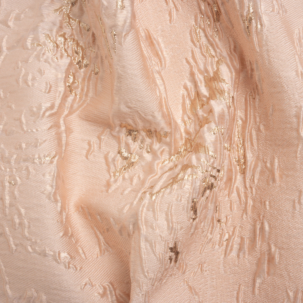 Metallic Gold and Pink Crackled Abstract Luxury Brocade - Joann Fabrics