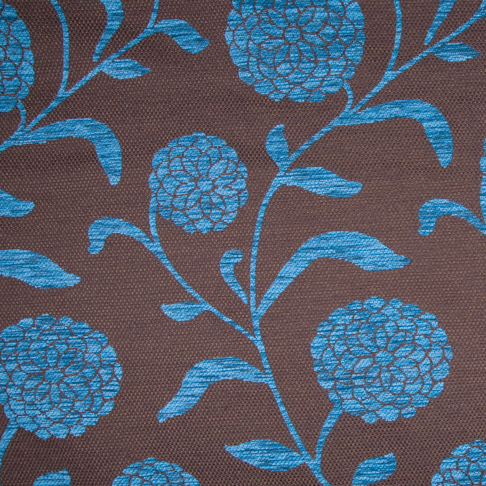 Chocolate/Blue Floral Chenille - Joann Fabrics