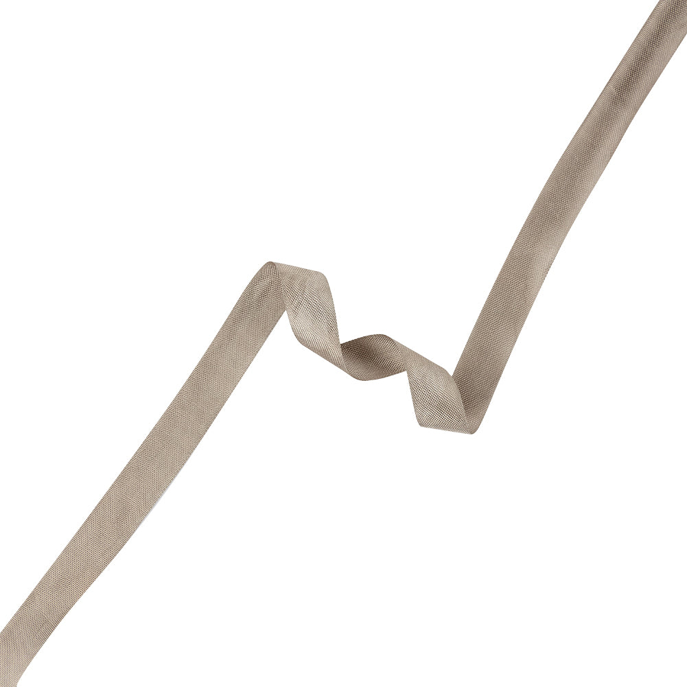 Stone Gray Woven Edge Rayon Seam Binding - 0.6