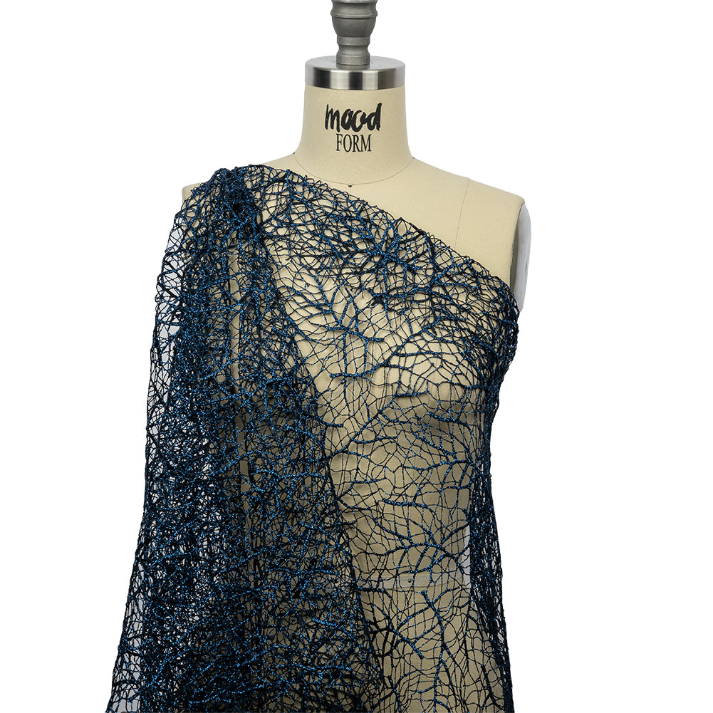 Guipure Lace with Glitter - Navy Webbed Branches - Joann Fabrics