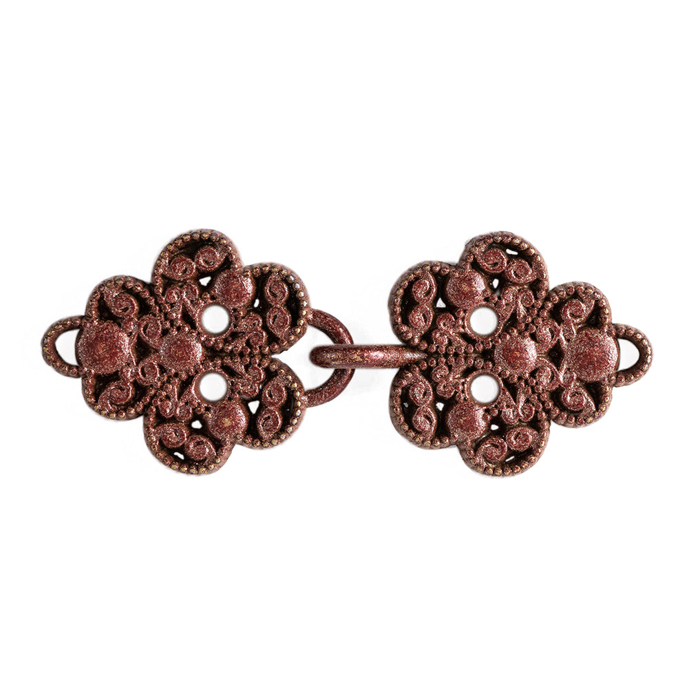 Italian Burnt Henna Copper Clasp Closure - 0.8125