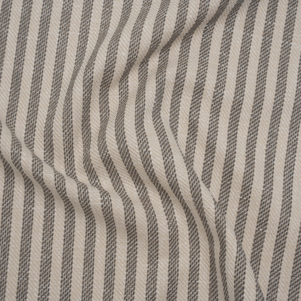 Polyester and Cotton Herringbone Twill - Charcoal Stripes - British Imported - Joann Fabrics