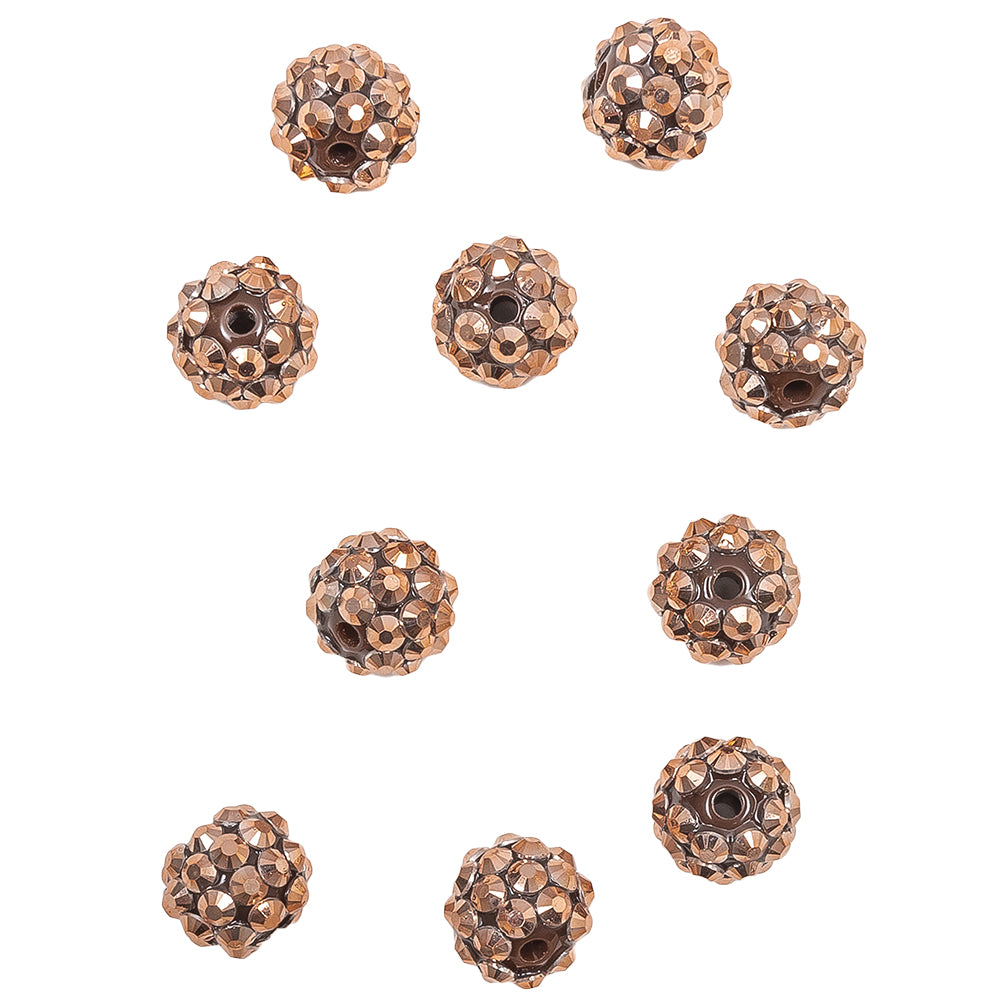 Copper Rhinestone and Resin Faceted 12mm Beads - 10pc - Joann Fabrics