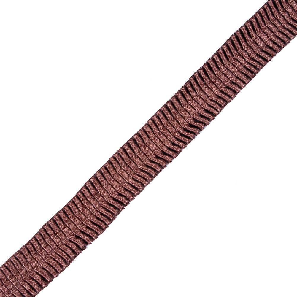 Italian Brown Deep Knife Pleated Trimming - 1