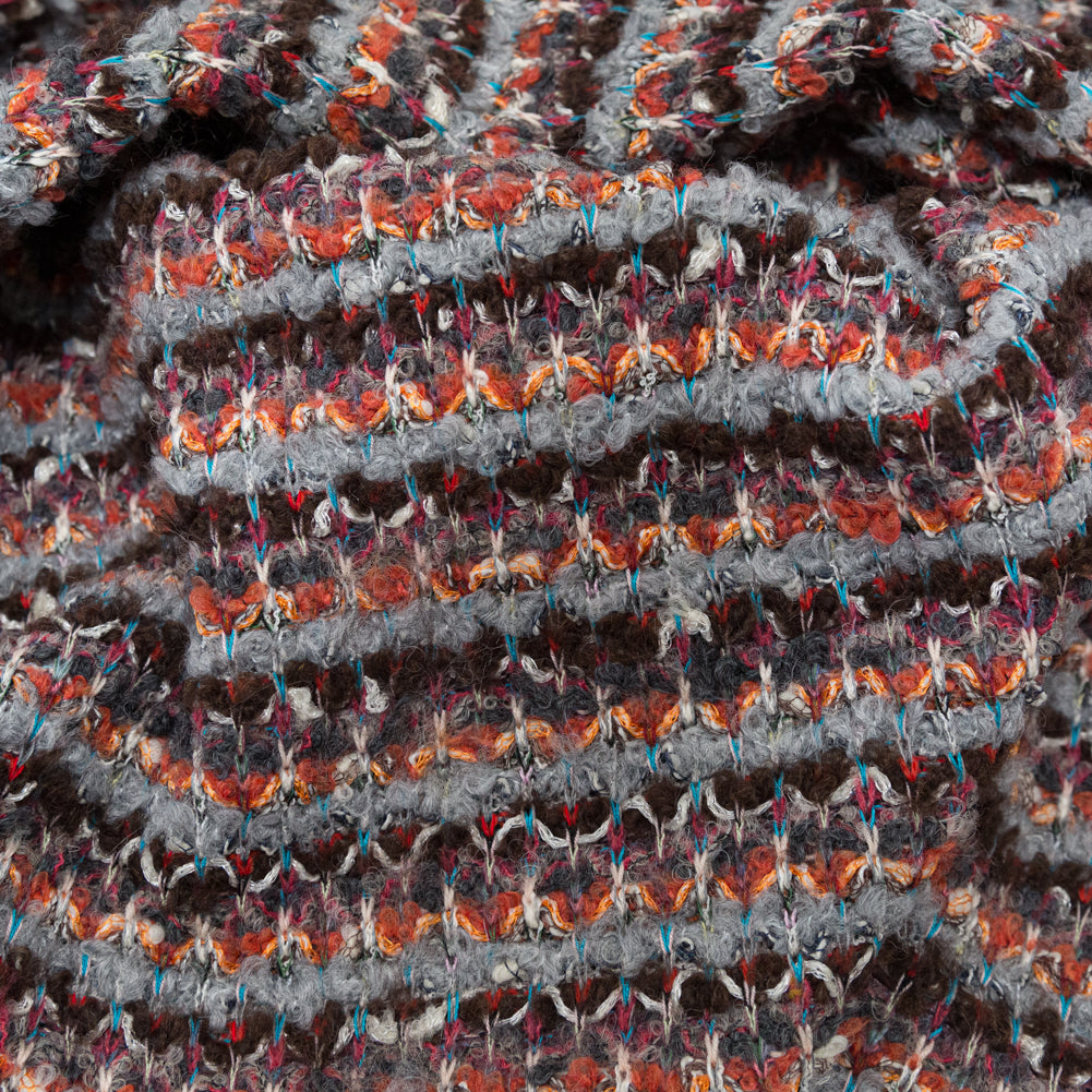 Rustic Orange, Chocolate Lab and Gray Striped Blended Wool Knit - Joann Fabrics