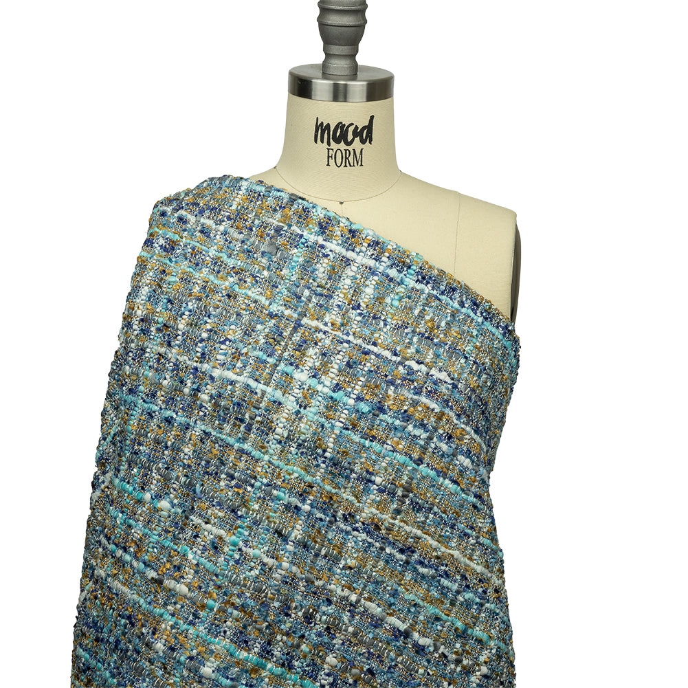 Viscose and Acrylic Chenille Tweed - Sky, Royal Blue, and Mustard - Newcastle Collection - Joann Fabrics