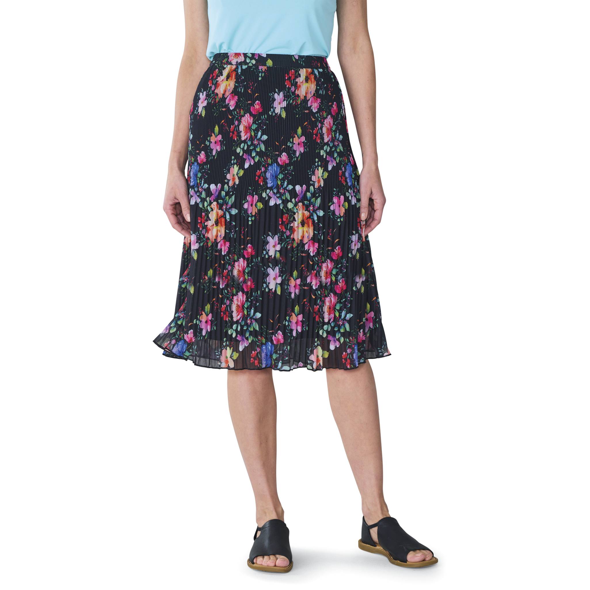 Midnight Garden Pleat Chiffon Skirt - Northstyle Catalog
