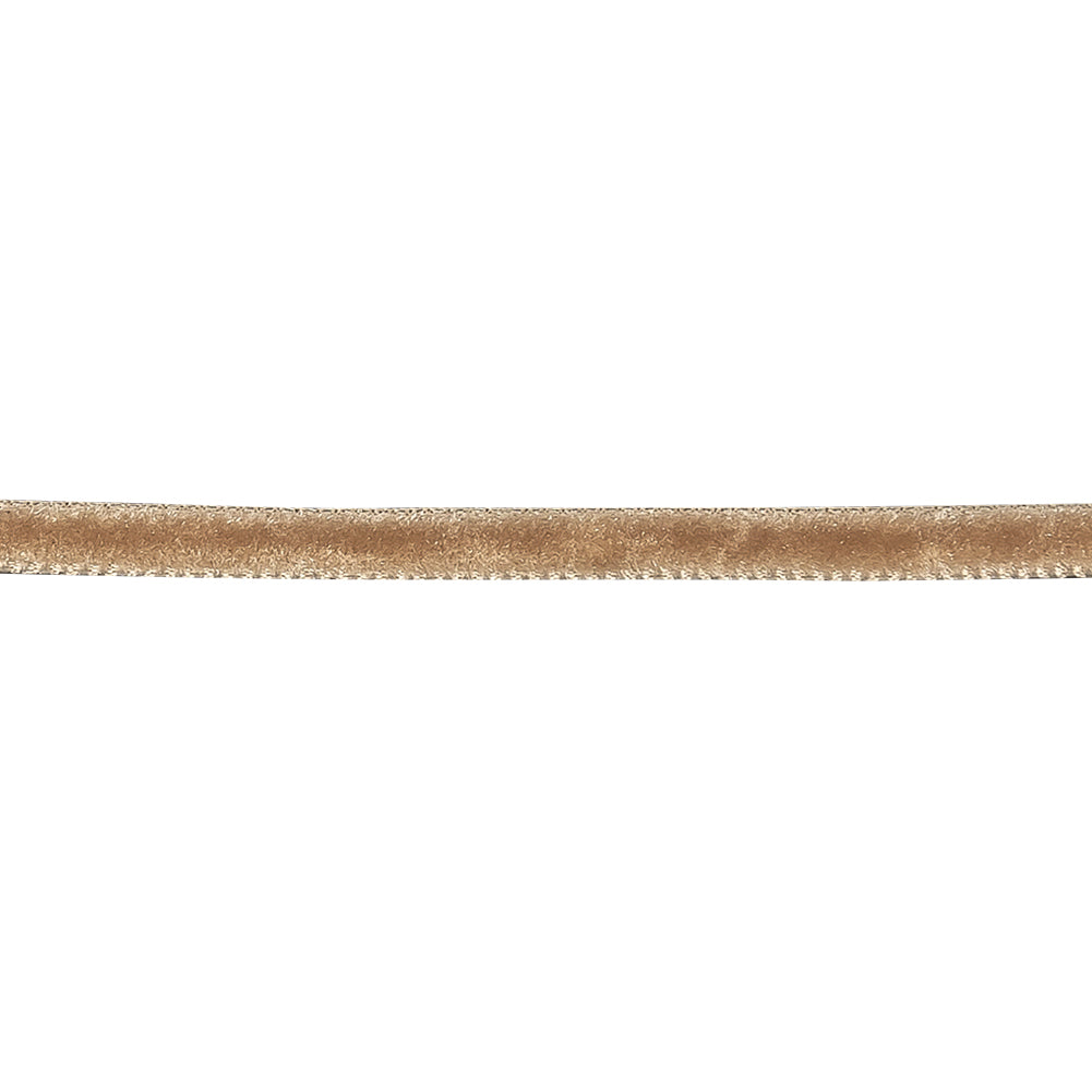 Mellow Buff Single Face Velvet Ribbon - 0.125