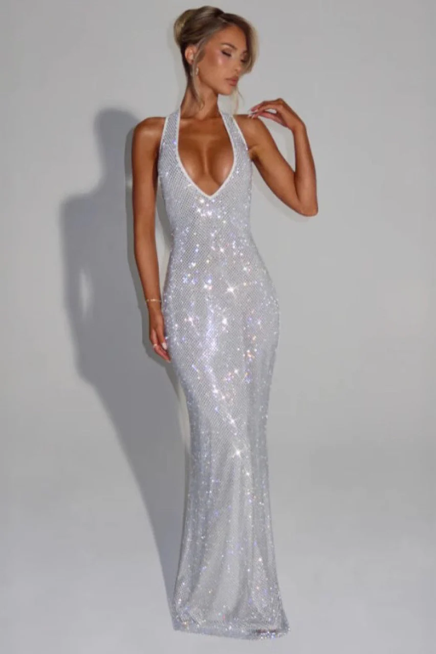 THE OPALINE MAXI DRESS - OPAL WHITE