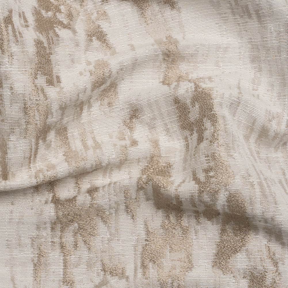 Ivory and Taupe Abstract Viscose, Polyester and Linen Drapery Jacquard - Joann Fabrics