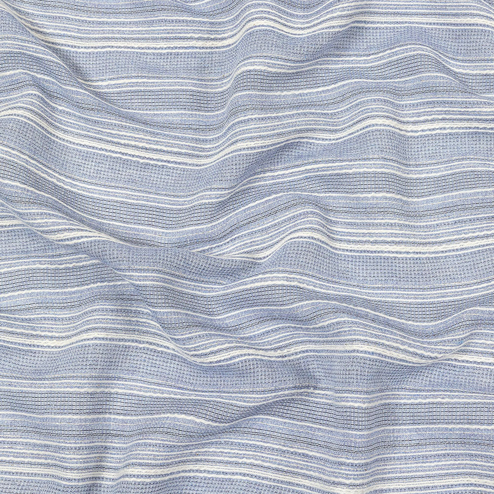 Sky Blue and White Striped Gauzy Cotton Crepe - Joann Fabrics
