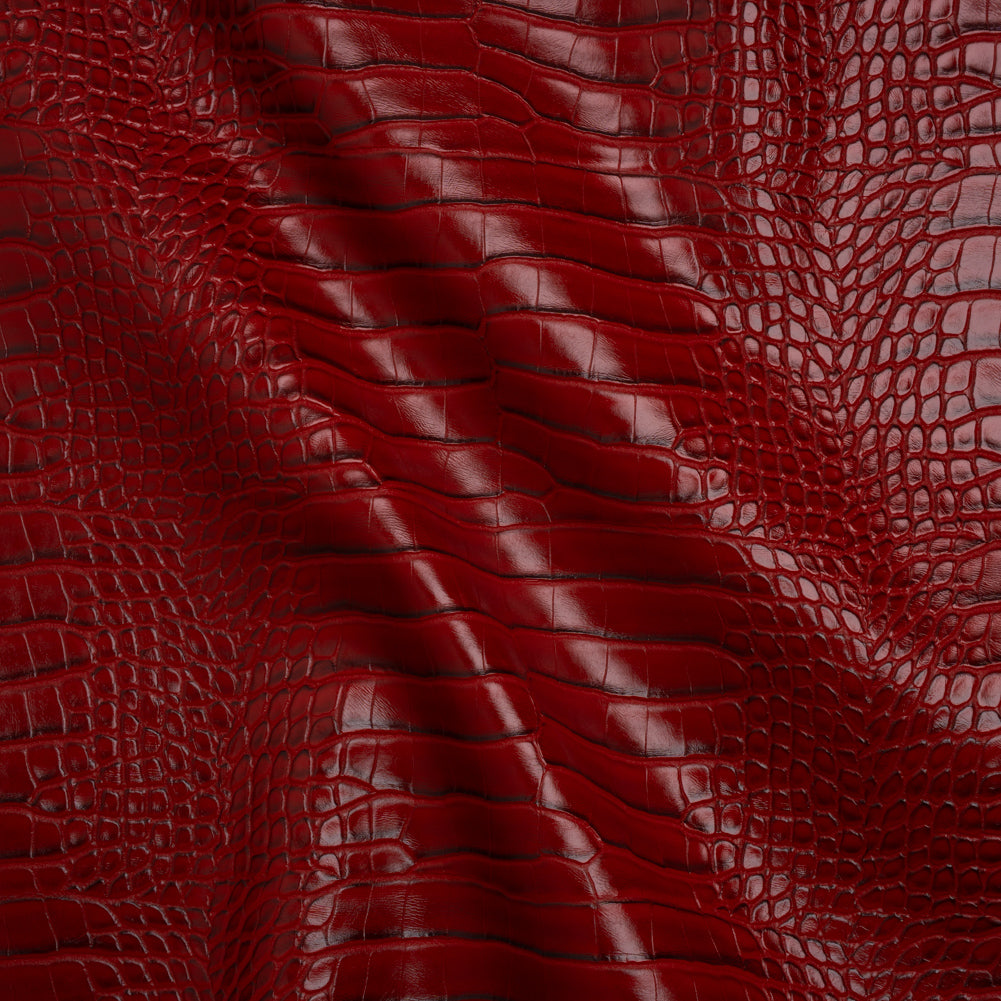 Crocodile Faux Leather Vinyl - Tango Red - Kristin Collection - Joann Fabrics