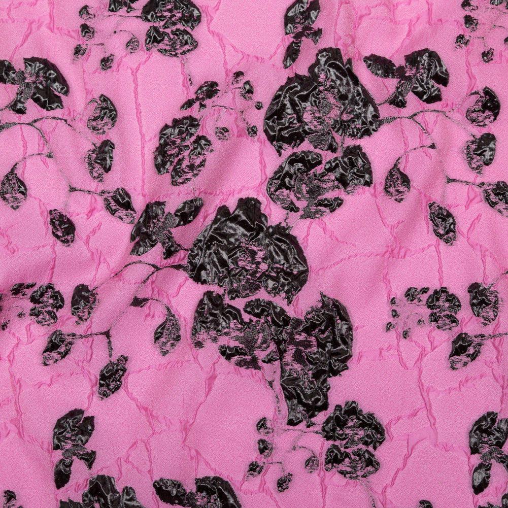 Metallic Black and Sachet Pink Rosy Luxury Brocade - Joann Fabrics