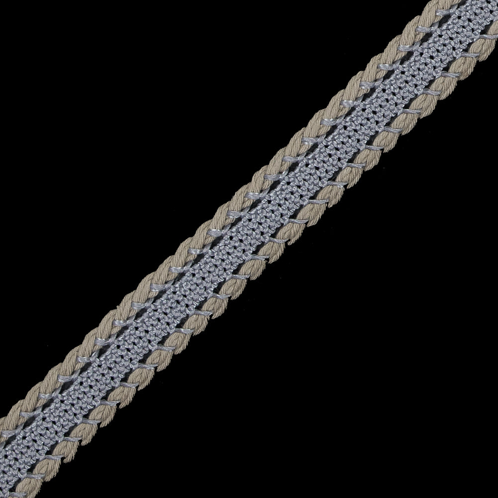 Gray and Beige European Crochet Trim - 0.5
