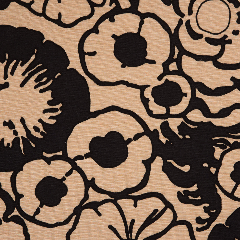 Marzipan/Black Floral Printed Woven - Joann Fabrics