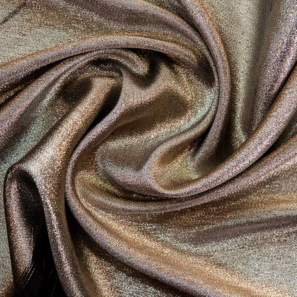 Polyester Lame - Metallic Pale Gold on Black - Ellery Collection - Joann Fabrics