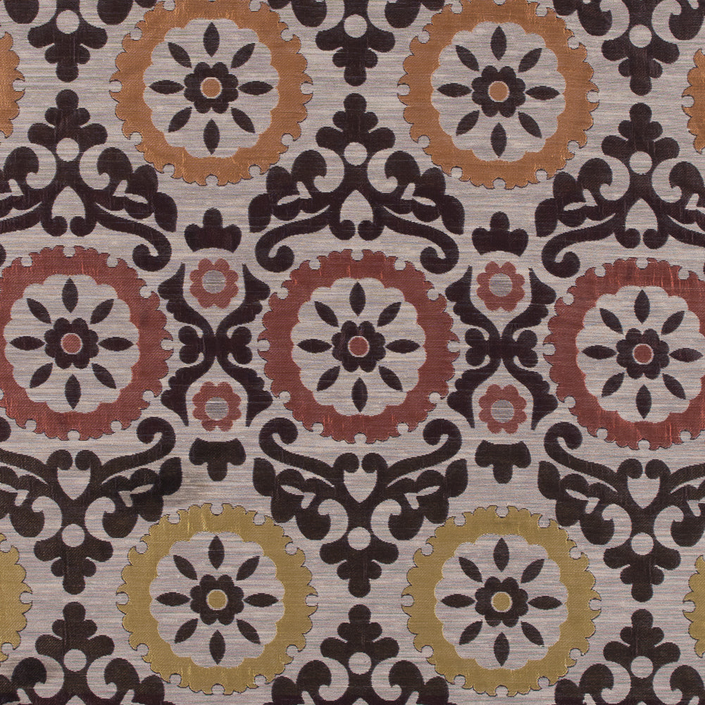 Brown, Gold and Copper Floral Brocade - Joann Fabrics